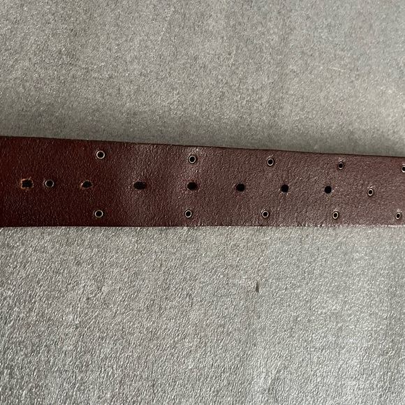 [Max40”]Fossil Mini studs men brown leather Belt - Picture 6 of 6